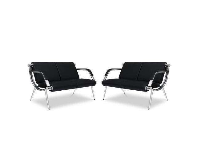 Set of 2 Waiting Room Furniture Reception Chairs, Salon Chair Set - PU Leather Chair Set for Guest Reception Waiting Room Bench Airport Hospital...