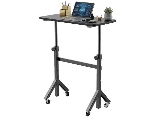 32'' Small Standing Desk Adjustable Heigh, Mobile Stand Up Desk with Wheels, Portable Rolling Desks for Walking Pad and Treadmill, Computer Laptop...