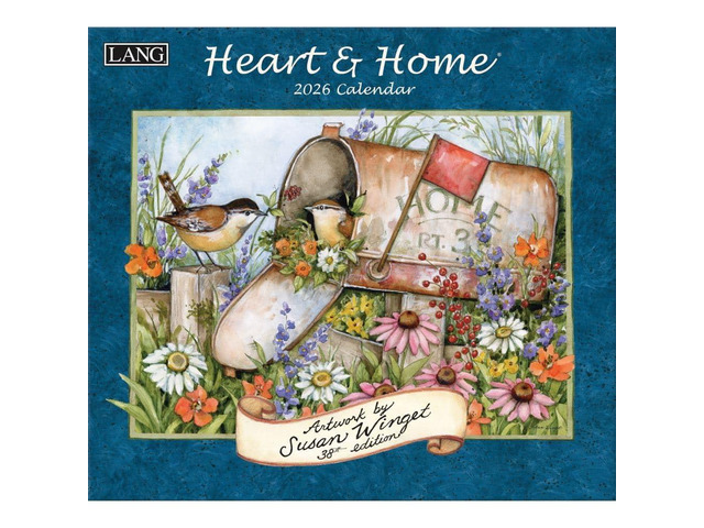 Heart and Home 2026 Wall Calendar by Susan Winget, 13.4'' X 12'', 12-Month Calendar with Stapled Binding