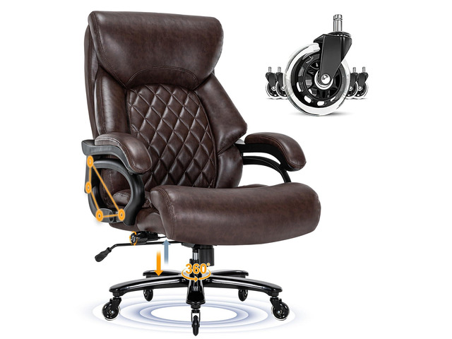 Big and Tall Office Chair for Heavy People, 500LBS High Back Extra Wide Heavy Duty Executive Office Chair Comfortable for Home Office, Large...