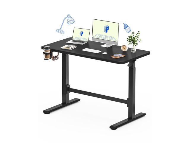 H7 Plus Mobile Standing Desk, Pneumatic Adjustable,One-Piece 48' Cordless standing desk with stable dual-column design. Stand up desk for small...