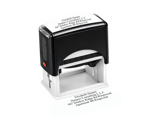 Custom Self-Inking Rubber Stamp Personalized Stamp with Multiple Ink Colors and Font Styles for Address, Business, Office Mail and Crafts (Medium)