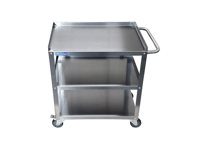 15 in. Wide X 24 in. Long X 33 in High 3 Shelf Metal Utility Cart on Wheels with Handle
