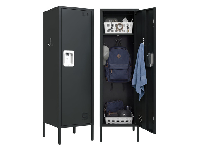 Metal Storage Cabinet, Lockable Storage Locker with Door, Tall Metal Cabinet for Home School Gym Office Employee Kids Use