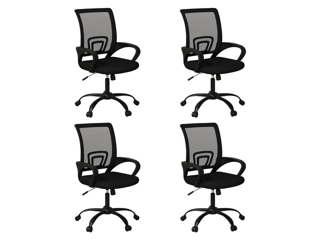 Ergonomic Office Chairs Set of 4, Swivel Rolling Conference Room Chair, Mesh Computer Desk Chairs with Lumbar Support and Wheel, 4 Pack