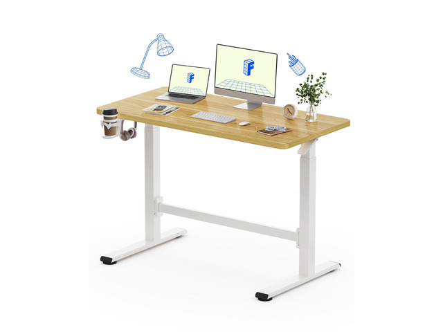 H7 Plus Mobile Standing Desk, Pneumatic Adjustable,One-Piece 48' Cordless standing desk with stable dual-column design. Stand up desk for small...