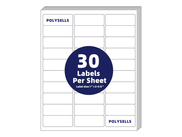 1' x2-5/8 Self Adhesive Address Labels, 30UP Blank Shipping Labels, FUSKU, FBA Mailing Labels for Inkjet and Laser Printer, 15000 Sticker Labels...