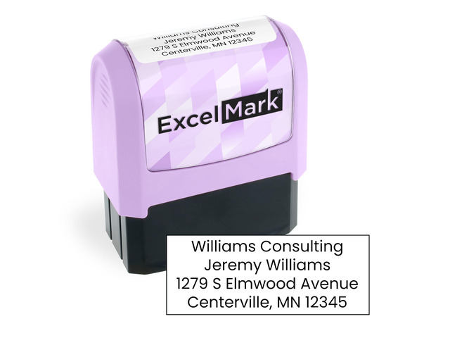 Custom Stamp - Clear & Crisp Impressions - Vibrant Colors & Patterns - Use for Address Stamp and More - Made in America (Violet)