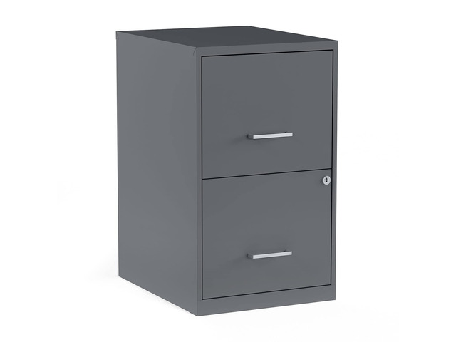 Vertical File Cabinet, 2-Drawer, for Letter/Legal Files Compact rolling cabinet for secure document storage in home or office