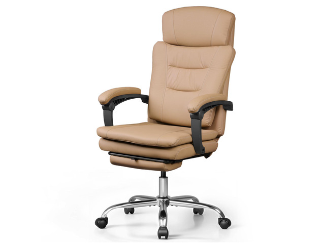Executive Leather Home Office Chair with Footrest, High Back and Heavy Duty, Comfortable Big and Tall Ergonomic Desk Chair with Lumbar Support,...