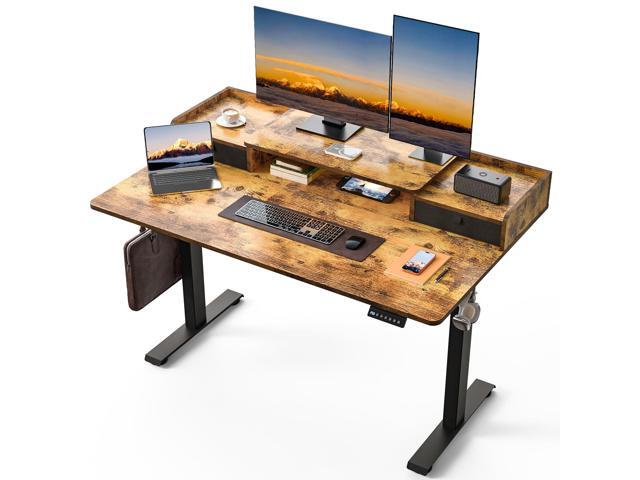 55 x 30 Inch Electric Standing Desk with 2 Drawers, Adjustable Height Widened Stand Up Desk with Storage, Sit to Stand Ergonomic Workstation for...