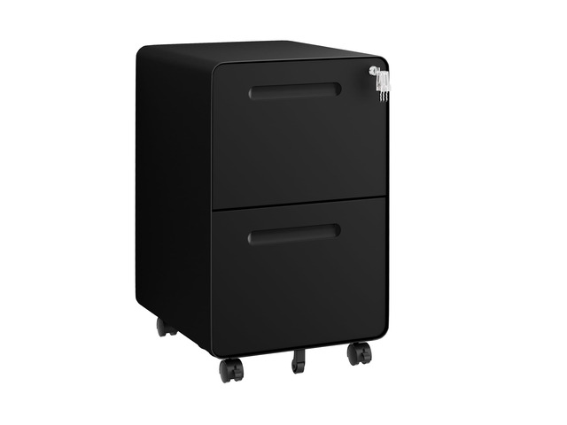 2 Drawer Mobile File Cabinet with Lock and 4 Keys Metal Filing Cabinet for Home Office, Under Desk, Pre-Assembly, File Drawer, Letter/Legal/A4...