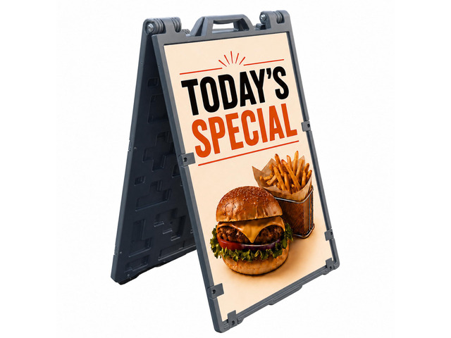 A Frame Sidewalk Signs for Advertising, 24'x36' Double Sided Heavy Duty Portable Folding Sign Boards with Fillable Base for Restaurants, Retail...