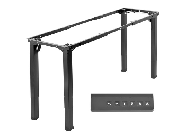 Black 4-Leg Dual Motor Standing Desk Frame, DESK-E4B Electric, For Table Tops up to 84 x 43 inches and 220 lbs, Height Adjustable, Memory...