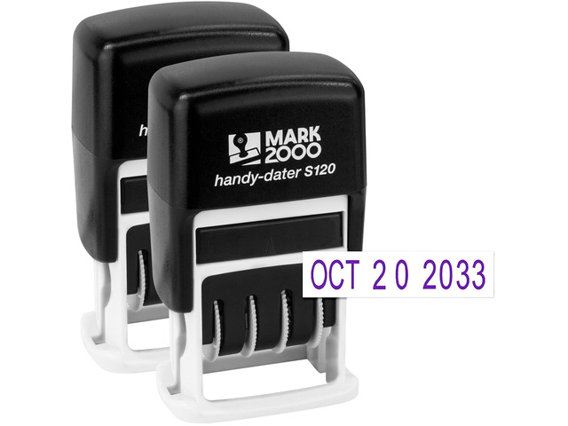 S120 Self-Inking Date Stamp - Purple Color - Pack of 2