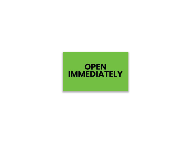 Open Immediately Warehouse Receiving Labels 3'x5' Rectangle Labels 500 Qty/Roll Paper, Easy Peel and Stick, Strong Adhesive, No Residue, Made...