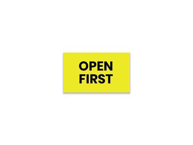Open First Warehouse Receiving Labels 3'x5' Rectangle Labels 500 Qty/Roll Paper, Easy Peel and Stick, Strong Adhesive, No Residue, Made in USA