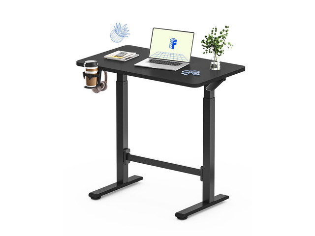 H7 Plus Mobile Standing Desk, Pneumatic Adjustable,One-Piece 32' Cordless standing desk with stable dual-column design. Stand up desk for small...