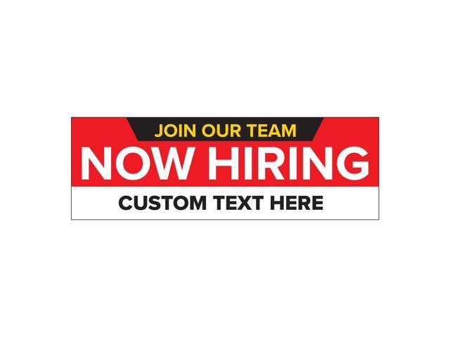 Customized/Personalized Now Hiring 2x6 Indoor/Outdoor 13 Oz. Vinyl Banner - Red