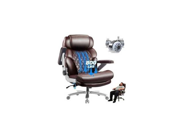 800LBS Big and Tall Office Chair for Heavy People, Heavy Duty Executive Chair with High Back, Extra Wide Seat and Adjustable Lumbar, Large Computer...