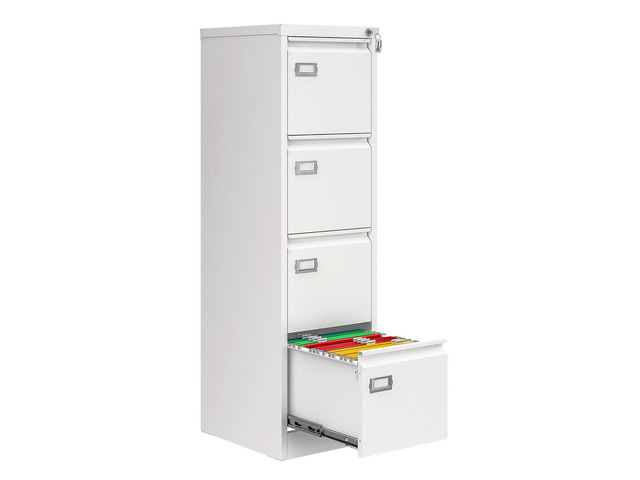 4 Drawer File Cabinet with Lock, Metal Filing Cabinets for Home Office, Vertical Black Locking File Caninet, Steel Narrow Four Drawer File Cabnet...