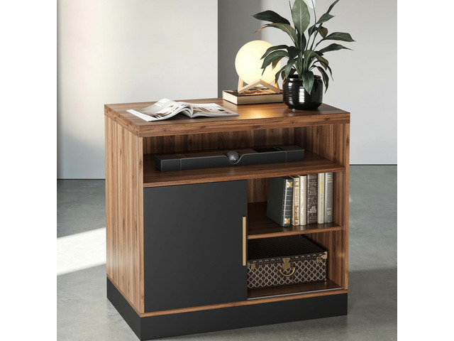 Wood Accent Storage Cabinet with Shelves and Sliding Door Floor Standing Storage Cabinet for Home Office, Tool, Arts, Craft, Supply, 31'W × 20'D...