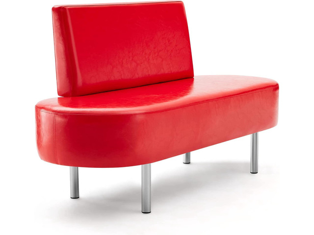 Waiting Room Bench Seating with Backrest,59.1'' Salon Reception Bench Office Chair,Heavy Duty Guest Lobby Chair for Beauty Barber Furniture, Faux...