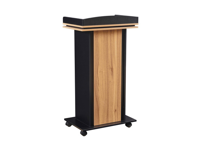Podium Stand,Wood Podium with Wheels,Lectern with Storage,Mic Stand Space,15MM Particle Board,Wooden Pulpit for Restaurants,Churches,Seminars and...
