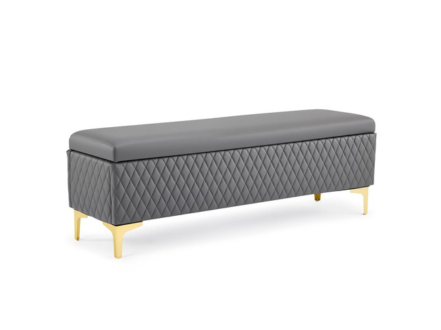 Waiting Room Bench with Storage, Faux Leather Office Guest Chair Lobby Seating, Reception Furniture for Small Salon Barbershop Conference Business