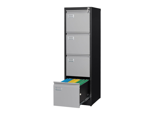 Metal Vertical File Cabinet with LockNarrow Filing Cabinets Hanging Files Letter/Legal/A4 Size, Metal Storage Cabinet for Home Office, Assembly...