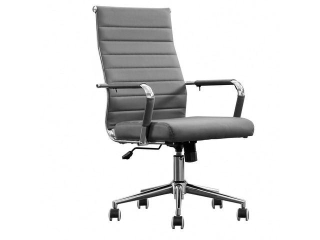 Home Office Chair Ribbed, Modern Leather Conference Waiting Room Chairs,Ergonomic Office Desk Chair, High Back Executive Computer Chair, Adjustable...
