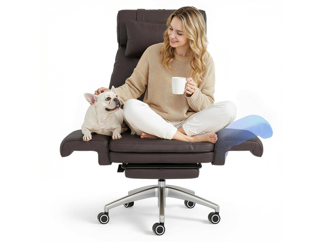 Oversized Big and Tall Office Chair, 180° Flip Armrests for Pets & Cross Legged, Computer Desk Chair with Footrest, Lounge Chairs for Home Office...