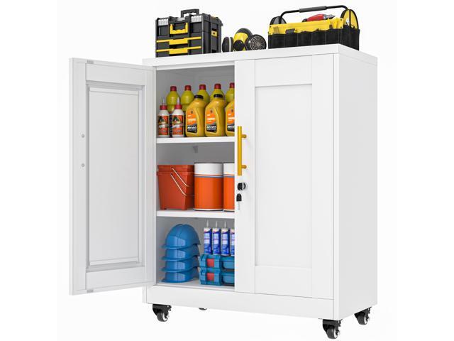 36' Metal File Garage Storage Cabinet with Lock and Wheels,Rolling Tool Steel Locker Organizer,3D Printer Table Cabinet with Filament and 2...