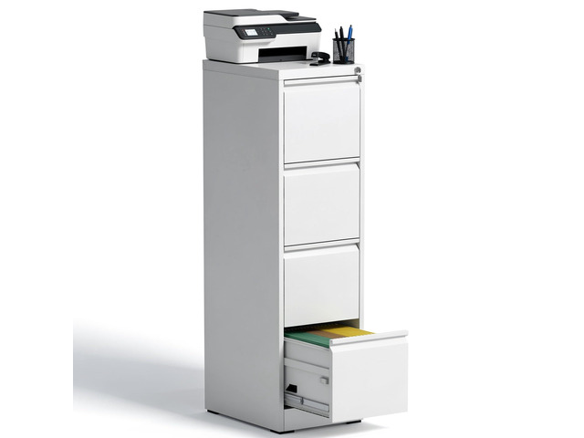 4 Drawer File Cabinet with Lock, Metal Filing Cabinets for Home Office Vertical File Cabinet Heavy Duty Steel Office Storage Cabinet for Letter...