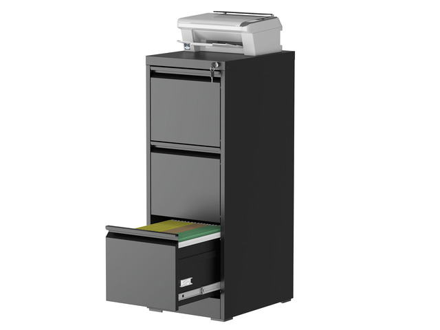 3 Drawer Vertical File Cabinet with Lock for Home Office Metal Filing Cabinets, Heavy Duty File Storage Cabinet for Legal/Letter/A4 Documents,...