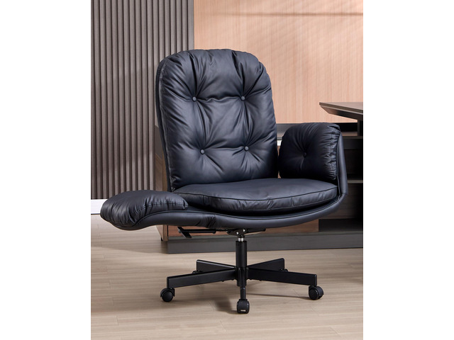 Executive Office Chair, Big & Tall 400 lbs Capacity, Wide Seat, PU Leather, 5-Gear Lay-Flat Armrests (90Â°180Â°) for Cross-Legged Comfort, 90115Â°...