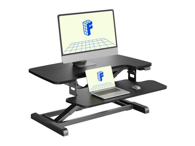 32' Electric Standing Desk Converter, Motorized Sit to Stand Desk Riser, Height Adjustable Desktop Monitor and Laptop Workstation with Wide...