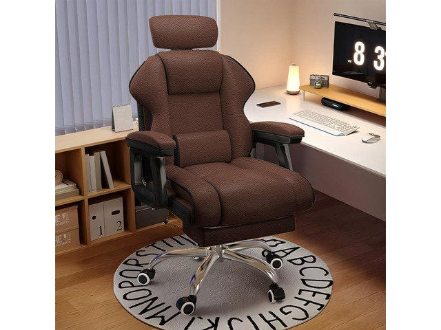Executive Office Chair Reclining with Footrest Ergonomic Computer Desk with Lumbar Support Big and Tall Home High Back Gaming Chair for Office Home...