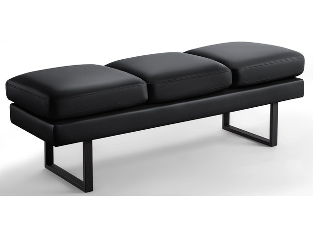 Waiting Room Bench with 3 Seats,Faux Leather Reception Bench Upholstered Office Guest Chair Seating,Waiting Room Chair for Salon,Conference Room...