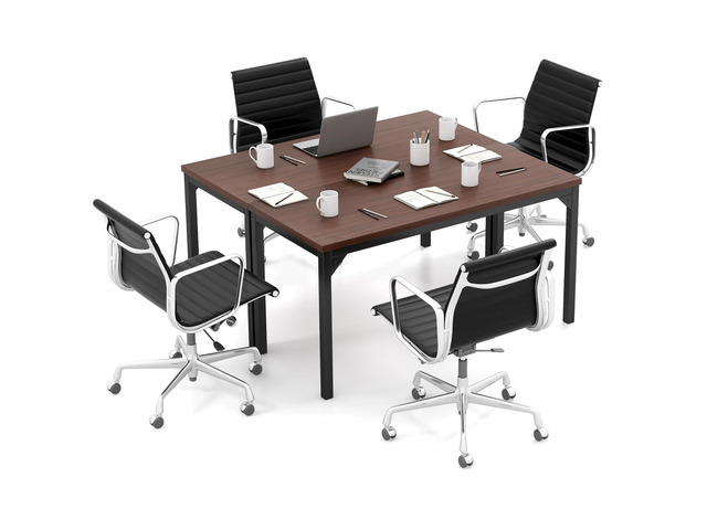 4.5FT Conference Table Set of 2, 55 x 24 Large Meeting Room Table W/Heavy Duty Steel Frame, Modern Computer Desk for Home, Office, Conference Room,...