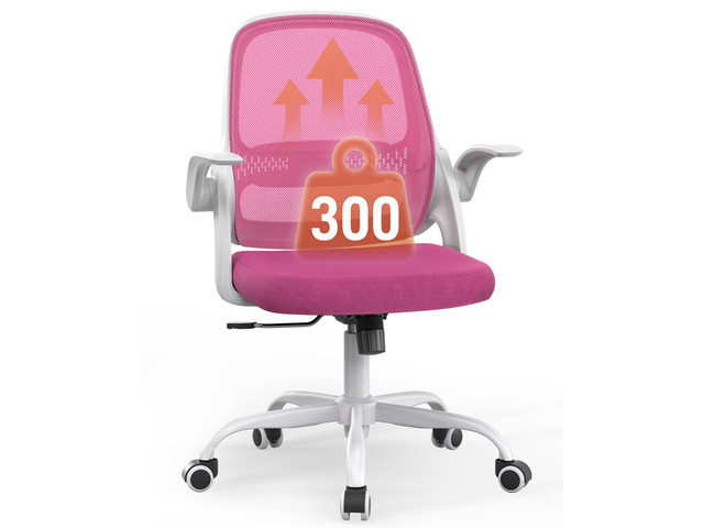 Ergonomic Mesh Office Chair with Flip-Up Arms, Adjustable Height, Breathable Mesh Back & Thick Cushion Seat, 360° Swivel Rolling Computer Desk...