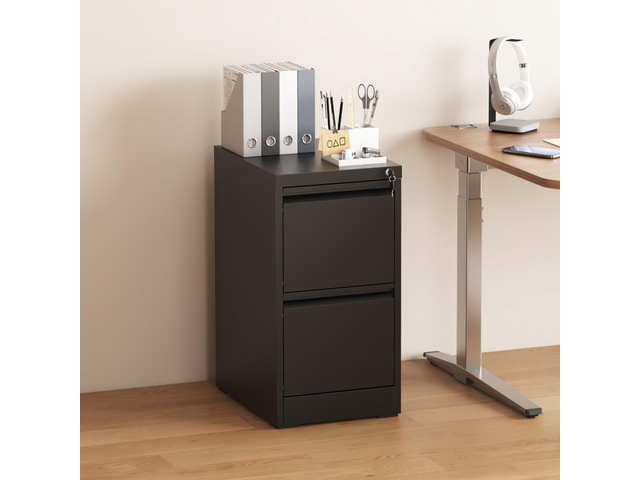 2 Drawer File Cabinet with Lock, Vertical Filing Cabinets for Home Office, Metal Storage Cabinets, Heavy Duty File Cabinet for Letter/Legal/A4/F4...