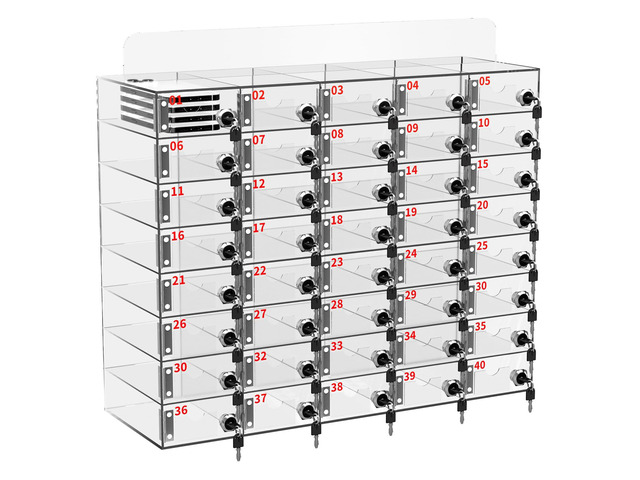 Cell Phone Locker 100 Slots, Wall-Mounted Cell Phone Lock Box with Keys, Acrylic Cell Phone Storage Locker for Employees Office Classroom Gym,...