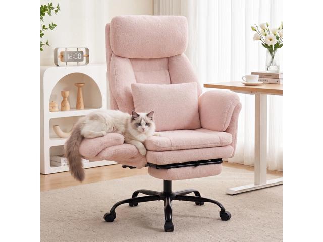 Big and Tall Executive Office Chair with Foot Rest,Reclining Extra Wide Seat Desk Chair with Flip Armrest,Lumbar Pillow,for Pets Sitting,Comfy...