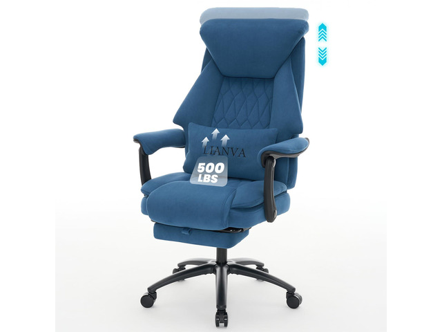 Big and Tall Office Chair, 500LBS Ergonomic Executive Office Chair with Foot Rest, 155° Reclining High Back Gaming Desk Chair with Lumbar Support,...
