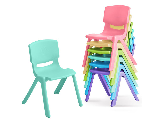 6Pcs Stackable School Chairs, Colorful Kids Plastic Chair for Toddlers with 11'' Seat, Kids Flexible Seating for Classroom Elementary, School,...