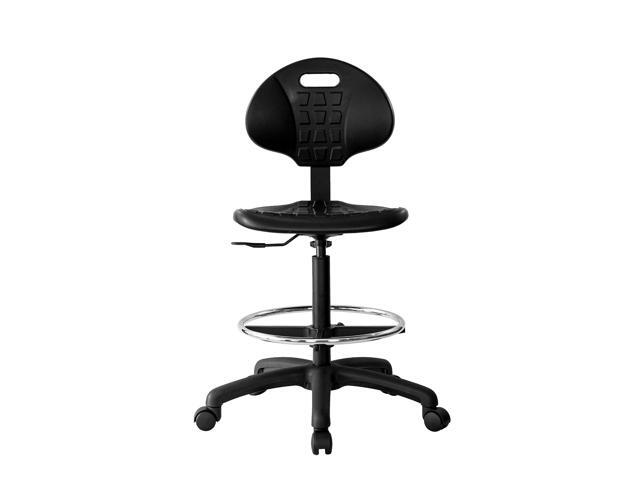 Heavy Duty Ergonomic Drafting Stool Black-Easy to Clean-Largest (20') Adj. Footring and Base (26') on the Market. Seat Ht Range (23'-33'). for...