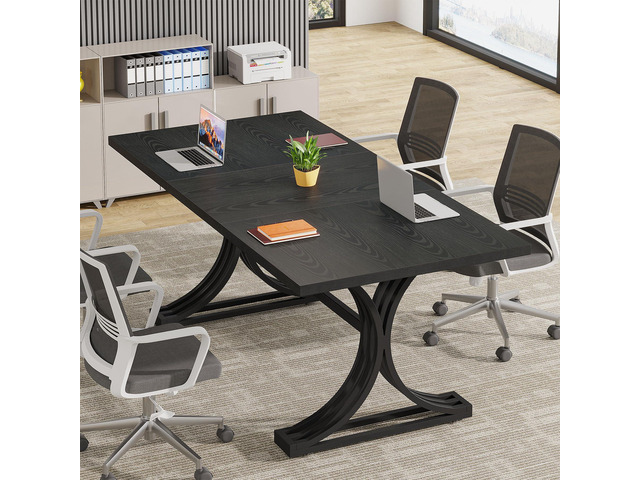 5FT Small Conference Table for 4 to 6, Modern Meeting Table with Strong Metal Frame for Office Meeting Conference Room