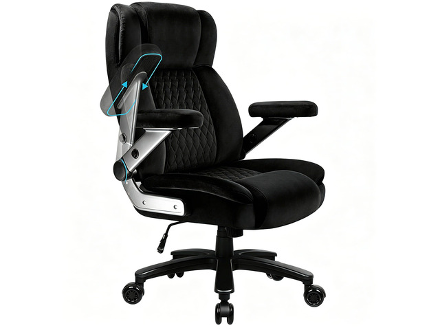 Big and Tall Office Chair 600lbs with 5D Flip Arms, Heavy Duty Executive Office Chairs, Ergonomic Desk Chair with Adjustable Lumbar Support &...