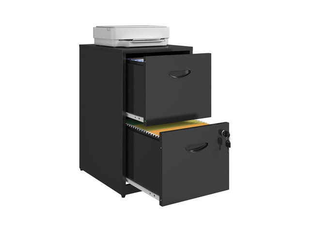 2 Drawer File Cabinet with Lock, Metal File Cabinet for Home Office Under Desk Storage, Printer Stand, Office File Cabinets for Letters and File...